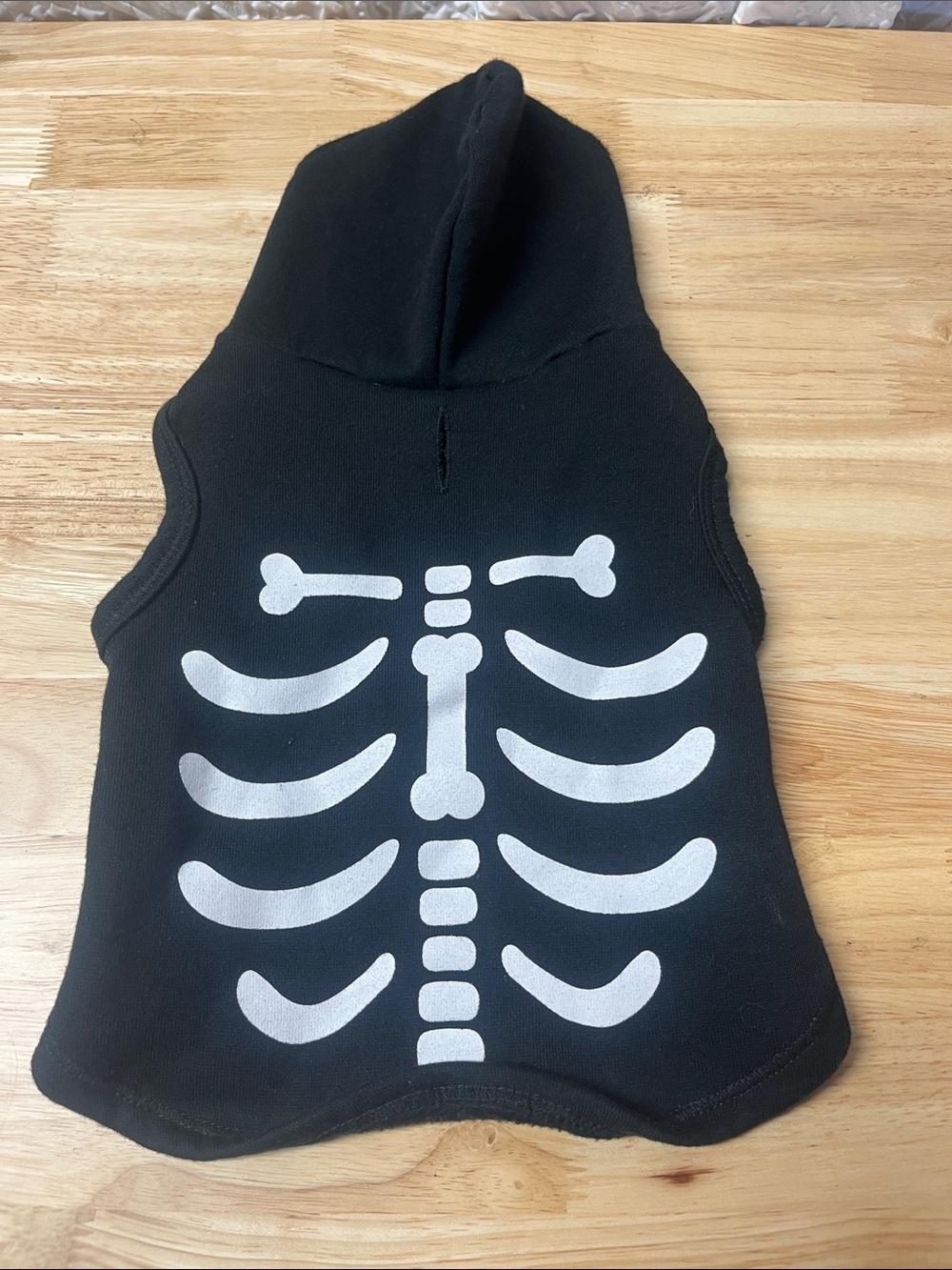 Black Skeleton Hooded Dog Costume Vest